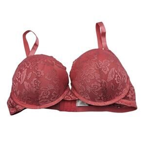 Lady Princess Intimates Sz 38D Full Figure Bra Pink Floral Lace